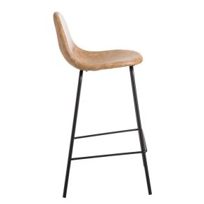 Tabouret de bar simili cuir taupe H87cm, Karo