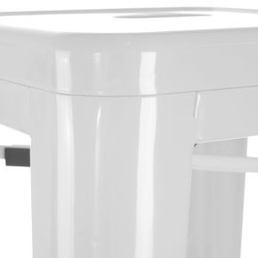 Lot de 2 tabourets de bar en métal blanc empilable, Bista