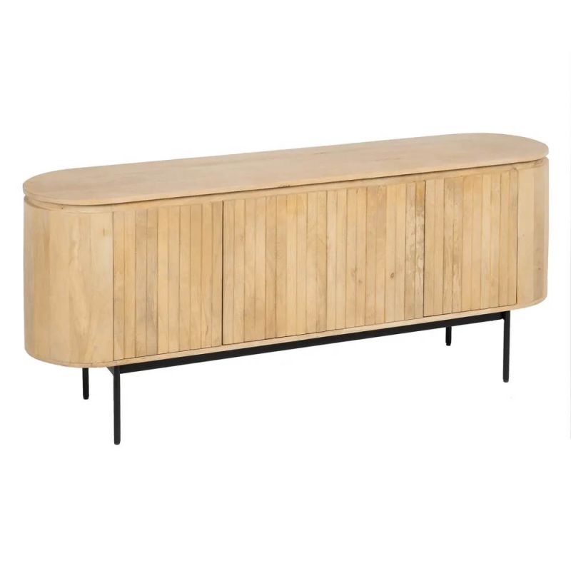 Buffet ovale en bois de manguier, Caras