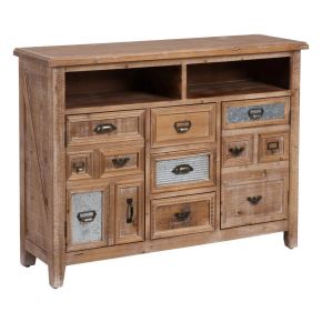 Buffet en bois naturel 2 portes 3 tiroirs, Lipsik