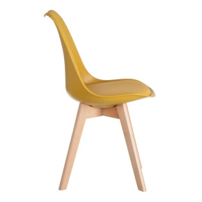 Lot de 4 chaises scandinave jaune, Scandi