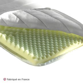 Surmatelas mousse HR 7 zones déhoussable et lavable 90x190cm