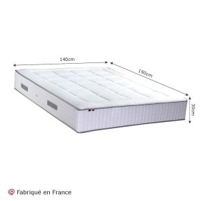 Matelas ressorts 7 zones + mémoire de forme 140x190cm H30, Bellagio