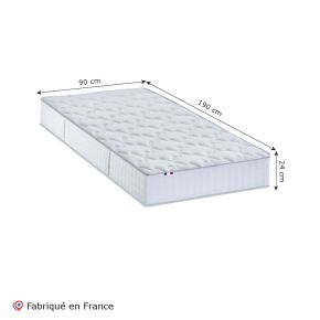 Matelas ressorts + mémoire de forme 90x190cm, Odyssee