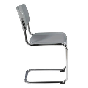 Chaise gris et métal chrome