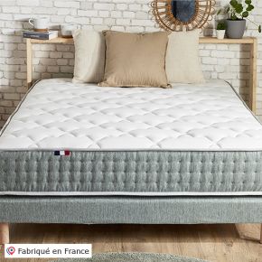 Matelas ressort 7 zones face Hiver/Eté différente 140x190cm, Hygge