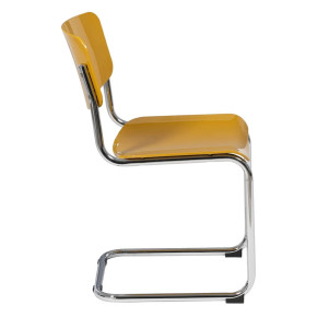 Chaise jaune et métal chrome