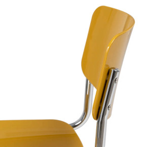 Chaise jaune et métal chrome