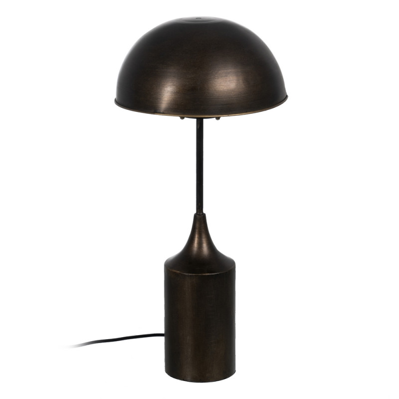 Lampe de table avec abat-jour semi-circulaire en métal noir, Ø 30x68cm