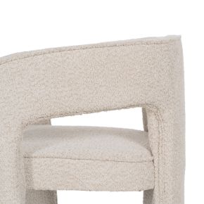 Fauteuil rond tissu bouclette ivoire 69x66x73cm