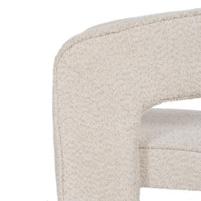 Fauteuil rond tissu bouclette ivoire 69x66x73cm