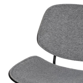 Lot de 2 chaises style bistrot noir tissu chenille gris, Balio