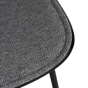 Lot de 2 chaises style bistrot noir tissu chenille gris, Balio