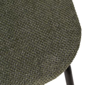 Chaise bistrot bois et tissu chenille vert, Brett