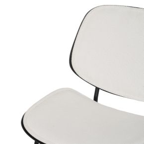 Lot de 2 chaises style bistrot noir tissu chenille blanc, Balio