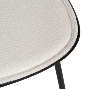 Lot de 2 chaises style bistrot noir tissu chenille blanc, Balio