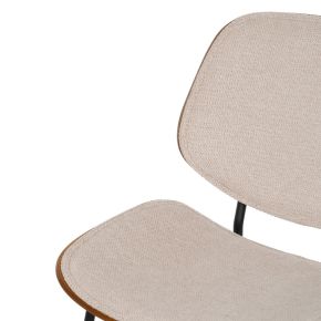 Lot de 2 chaises style bistrot marron tissu chenille beige, Balio