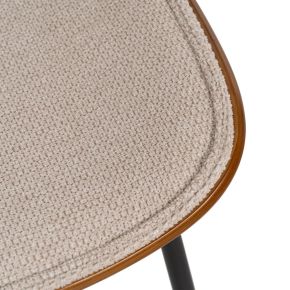 Lot de 2 chaises style bistrot marron tissu chenille beige, Balio