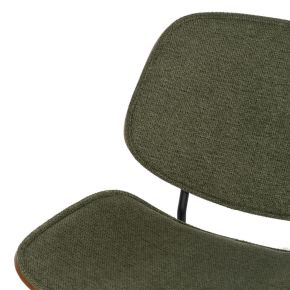 Lot de 2 chaises style bistrot marron tissu chenille vert bronze, Balio