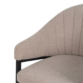 Lot de 2 chaises fauteuil bouclette taupe, Izip 