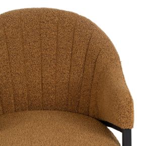 Lot de 2 chaises fauteuil bouclette ocre, Izip