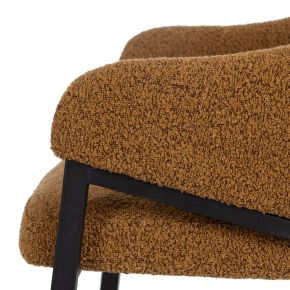 Lot de 2 chaises fauteuil bouclette ocre, Izip