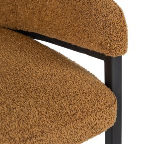 Lot de 2 chaises fauteuil bouclette ocre, Izip