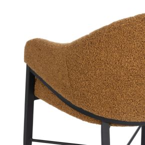 Lot de 2 chaises fauteuil bouclette ocre, Izip