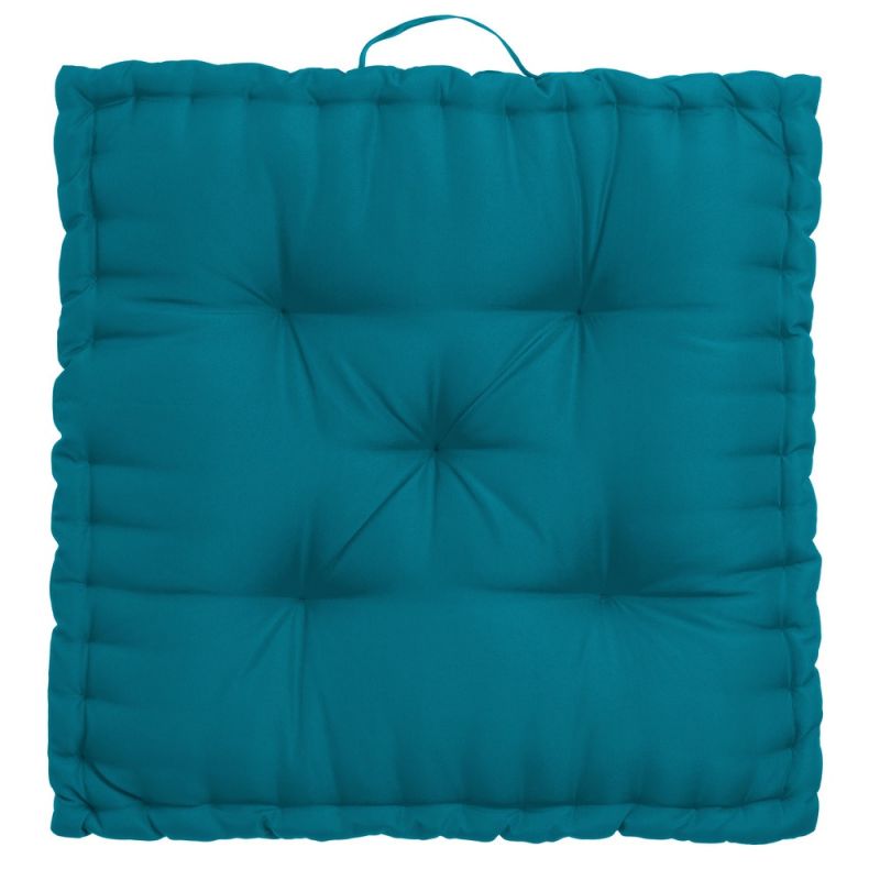 Coussin de sol de sol turquoise 60x60x10cm, Oxford