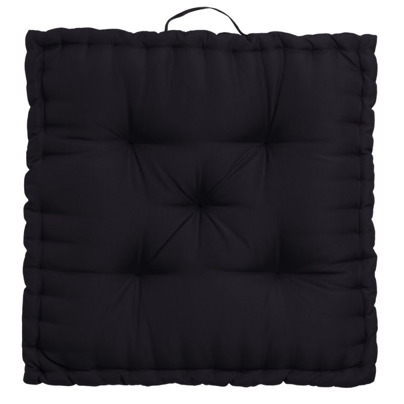 Coussin de sol de sol noir 60x60x10cm, Oxford