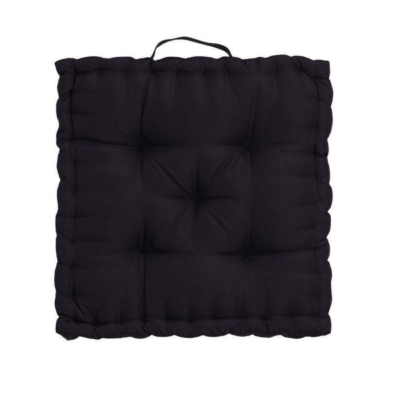 Coussin de sol de sol noir 45x45x10cm, Oxford