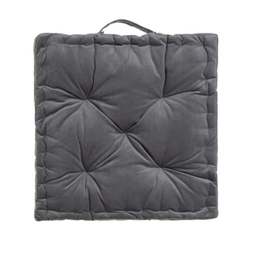 Coussin de sol velours anthracite 45x45x10cm, Estela