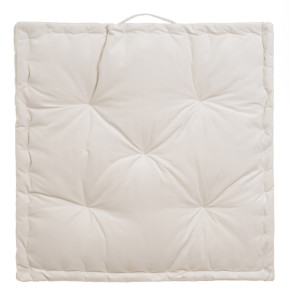 Coussin de sol velours ivoire 60x60x10cm, Estela