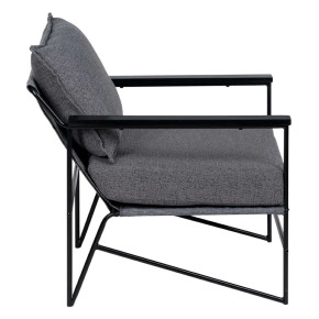 Fauteuil tissu cotelé et métal noir Vegas