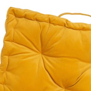 Coussin de sol velours jaune 45x45x10cm, Estela