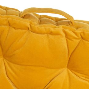 Coussin de sol velours jaune 45x45x10cm, Estela