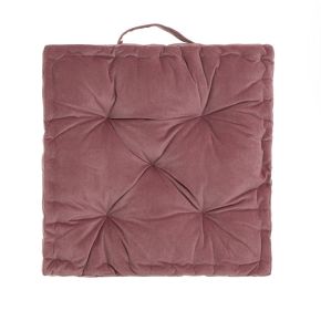 Coussin de sol velours vieux rose 45x45x10cm, Estela