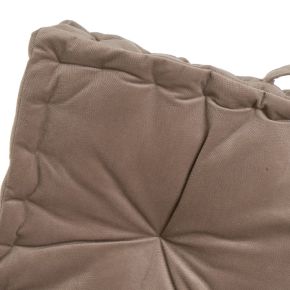 Coussin de sol velours taupe 60x60x10cm, Estela