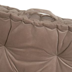 Coussin de sol velours taupe 60x60x10cm, Estela