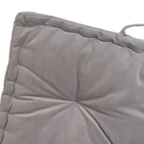 Coussin de sol velours gris 60x60x10cm, Estela