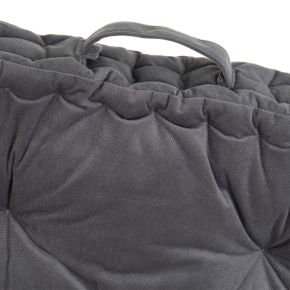 Coussin de sol velours anthracite 60x60x10cm, Estela