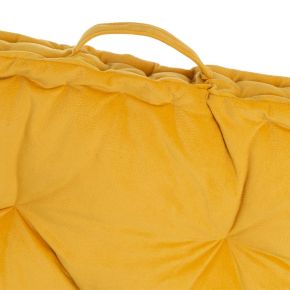 Coussin de sol velours jaune 60x60x10cm, Estela