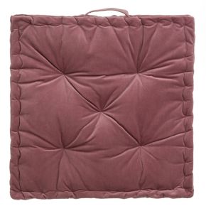 Coussin de sol velours vieux rose 60x60x10cm, Estela