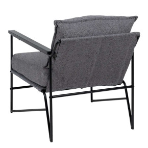 Fauteuil tissu cotelé et métal noir Vegas