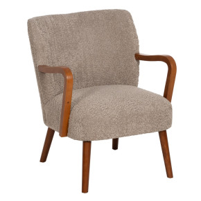 Fauteuil en tissu bouclette taupe, Altura