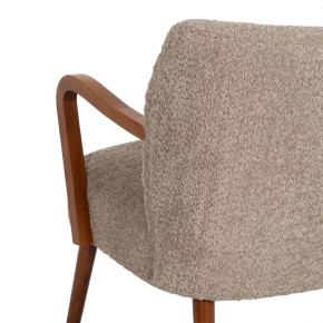 Fauteuil en tissu bouclette taupe, Altura