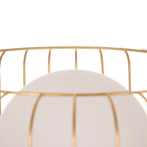 Lampadaire boule en métal et verre blanc et doré Ø 40x144cm