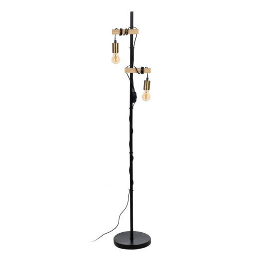 Lampadaire ampoule en métal noir 26x26x149cm, Loy