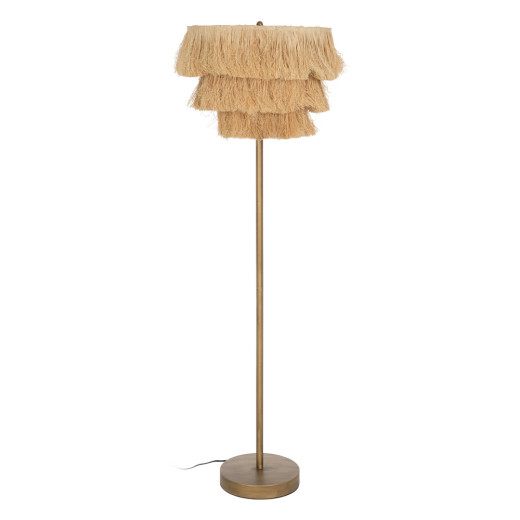 LAMPADAIRE NATUREL RAPHIA ÉCLAIRAGE 48,50 X 48,50 X 162 CM