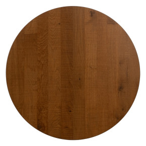 Table bistrot en bois marron et métal noir Ø80cm hauteur 75cm, Biss